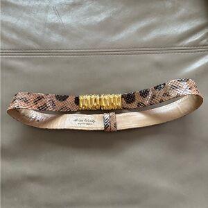 Vintage 80s Judith Leiber Snake Skin w/ Gold Tone Buckle Belt
